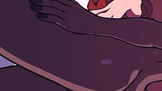 Vampira sucks gozo in anime hentai scene