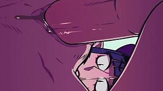 Vampira sucks gozo in anime hentai scene