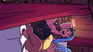 Vampira sucks gozo in anime hentai scene