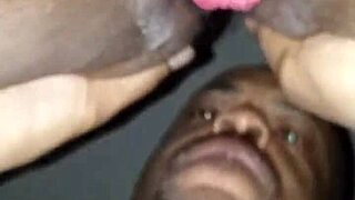 i couldn't resist eating that wet ebony pussy before bed, feeling so horny