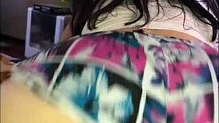 amateur chick bent over for doggystyle ass fucking and blowjob at home. homemade fun with huge cock