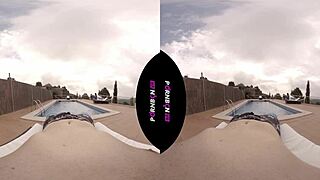 Young Latina Neighbor Turns Nympho in Community Pool for Outdoor POV