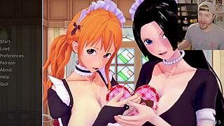 Uncensored handjob and masturbation with big tits