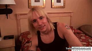 cute blonde twink getting blowjob