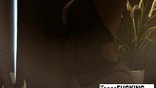 Busty Blonde Teen Katarina Seduces in Lingerie and Stockings.