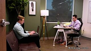 gay co workers rimjob and anal fuck in the office with monster cocks. 💪