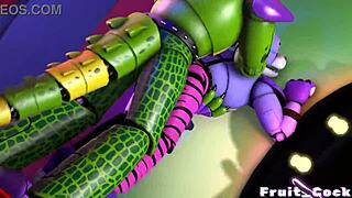 FNAF credit scene with fruit and cock play