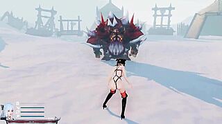 i play sword x hime game over edits with monster pussy