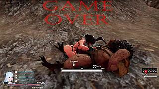 i play sword x hime game over edits with monster pussy