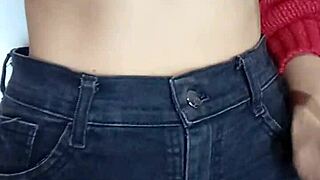 Hey, wanna see me spank my natural tits hard with a belt in this wild game?