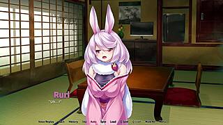 in the hotspring, getting washed by four catwomen