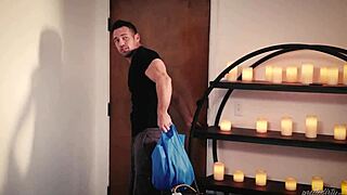 young brunette receives facial after blowjob with stepbrother