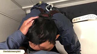 Blowjob Action in a Raw Construction Site Toilet Setting