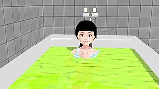Koko A Reveals Everything In The Bath, A Cute Anime Girl Strips Down
