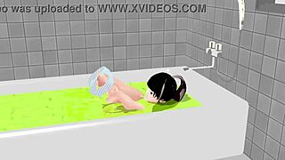 Koko A Reveals Everything In The Bath, A Cute Anime Girl Strips Down