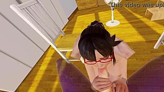 anime girl sucks in virtual reality.