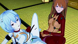 i synchronize asuka and rei's tight pussies
