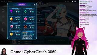 Vtuber Lewdneko plays Cybercrush 2069 with big tits! 😏