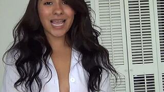 Flawless Hot Sexy Girl Talks Intensely About Her Tits