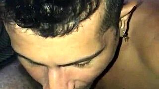 Melanina Sucks Big Black Cock Of Pizza Delivery Guy Outdoors