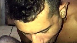 Melanina Sucks Big Black Cock Of Pizza Delivery Guy Outdoors