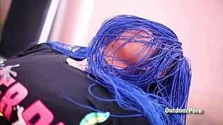 Ebony Babe Licks Pussy Outdoors In Public