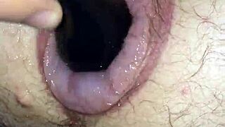 Amateur Fucks His Puffy Man Pussy with Toy in Homemade Scene