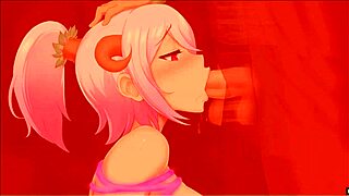 Intense pleasure as pink-haired demongirl rides to creampie.