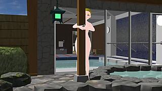 Anime Woman Enjoys Steamy Bath in Japanese Public Sento