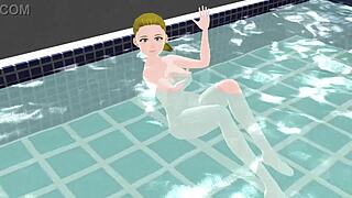 Anime Woman Enjoys Steamy Bath in Japanese Public Sento