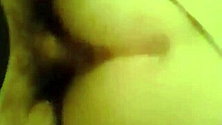 Petite brunette bent over in doggy style, her big ass and tits bouncing wildly