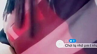 Vietnamese teen masturbates with cucumber in story