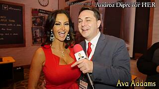 ava addams casually toys with her boobs while chatting with andrea diprè.