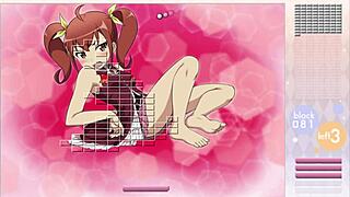 kurusu kanako strips during arkanoid gameplay casually