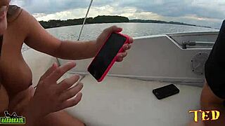 Paola Gurgel misbehaving on the boat deck at Guarapiranga