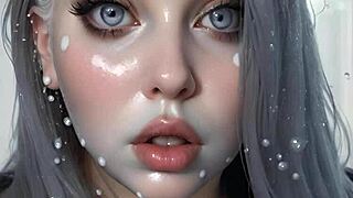 Anime Bukkake Facial Cum Painting