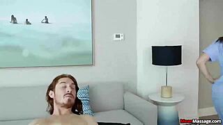 mean-brunette hottie domination treatment with teen 18+ cock massage