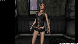 Personal virtual redhead stripper in anime style