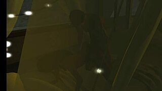 Lazy anime girl in creamy doggy position