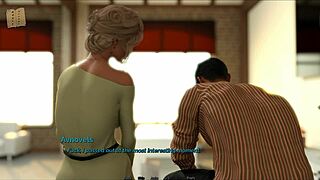 Shut up and dance with big tits while giving blowjob in game part 25