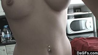 i'm a horny babe home alone and bord, groping my small tits