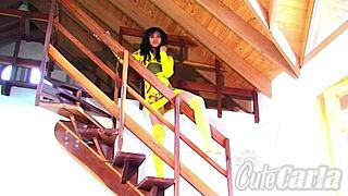 Watch cute carla finger her pussy with natural tits!