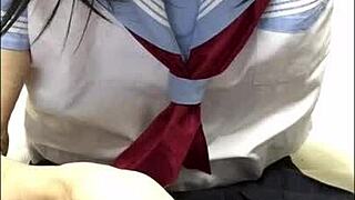 crossdress school uniform in asian japanese fetish animation