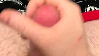 Gay Guy Quickly Jacks Off and Shoots Cumshot Before Going to Bed