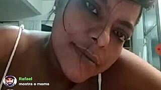 Brazilian bbw teases big tits on webcam