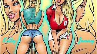 2 hot blondes enjoy big black cock in comix 😍