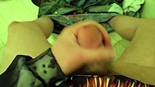 Gay dude jacks off and cums all over the place.