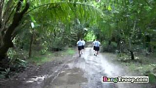 gay troopers training in woods for wild public gangbang 😏