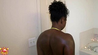 Oh, Giana Strokes Her Fat Ebony Pussy Hard!