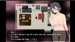 magical girl with big tits gets fingered and masturbates in hentai game